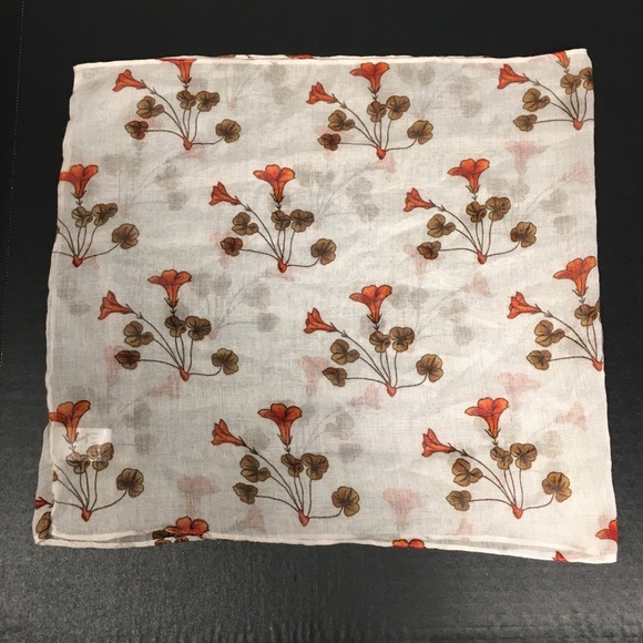 Infinity Scarf Orange Brown Retro Print Floral - Picture 5 of 7